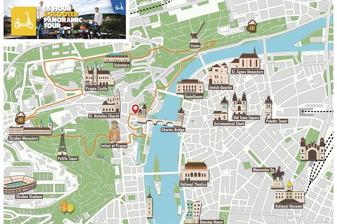 1.5h E-Scooter Prague Small Group Tour With Best Panorama Views - Tour Highlights and Symbolism