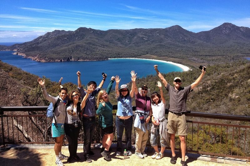 1 Day Hobart to Launceston via Wineglass Bay & Freycinet Tour - Wineglass Bay Lookout: the main effort, and the main view