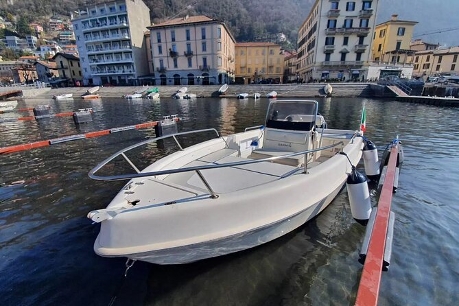 1 Hour Boat Rental Without License 40hp Engine on Lake Como - Meeting and Pickup