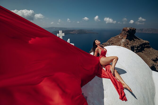 1-Hour Private Santorini Flying Dress Photoshoot - Overview of the Santorini Flying Dress Photoshoot