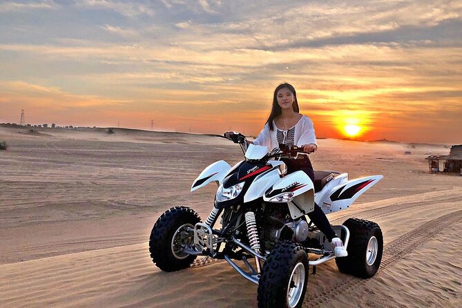 1 HR Self Drive Quad Bike , BBQ Dinner, Sand Boarding, Camel Ride & 3 Live Shows - Overview of the Experience