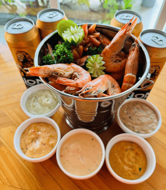 1 KG Prawn Lovers Bucket With Side + 4 FREE Beers! - Prawn Bucket Details