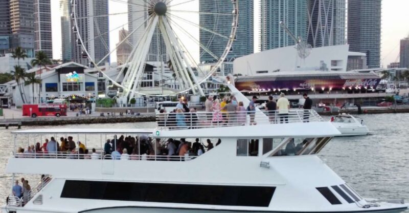 100ft 200 passenger 3 story mega yacht w open bar at Bayside - The Realities of the Experience