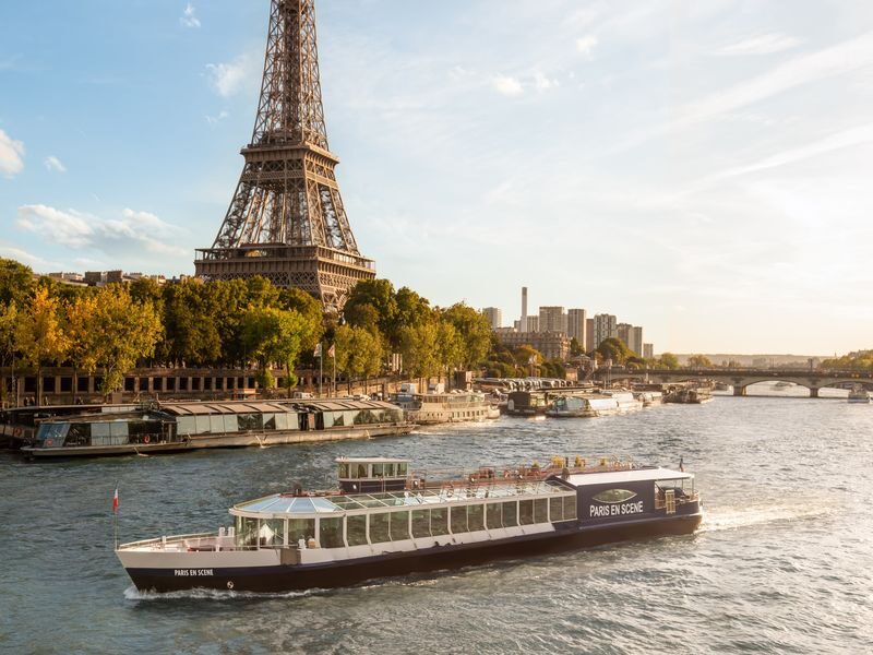3-course Dinner Cruise on Seine River from Paris - Paris from a table beside the Seine