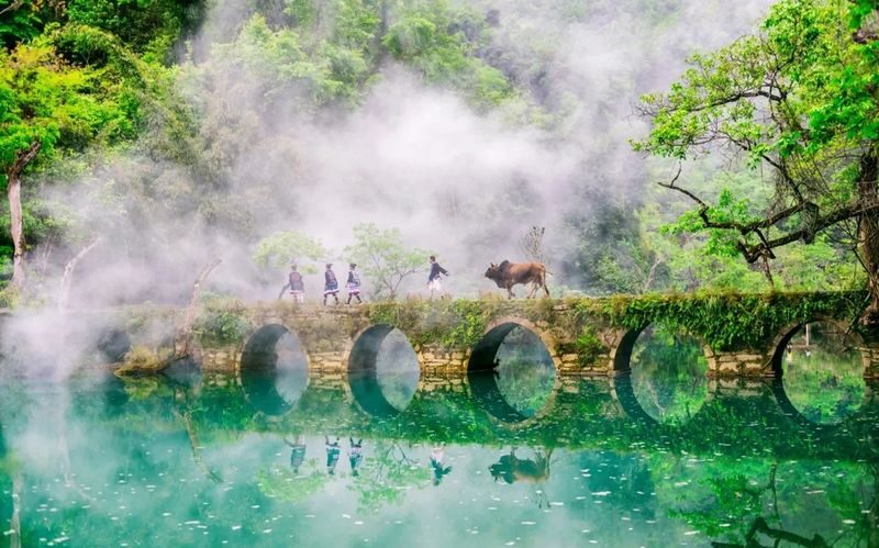 3-day luxury tour of Guizhou (Huangguoshu Waterfall + Xiaoqikong in Libo + Xijiang Qianhu Miao Village) - Day 3: Tianxing Bridge, Huangguoshu and Doupotang