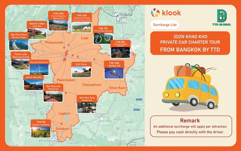 3D2N Khao Kho Private Car Charter Tour from Bangkok By TTD - Price, surcharges, and the real value