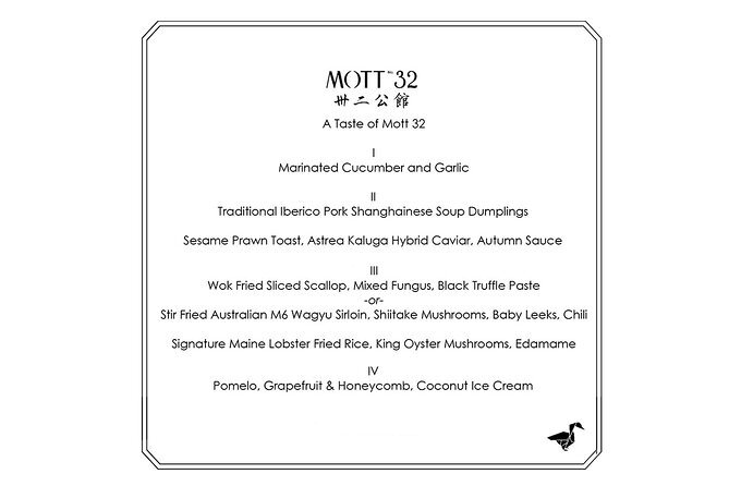 4-Course Tasting Menu at Mott 32 at The Venetian Resort - Exclusive 4-Course Tasting Menu