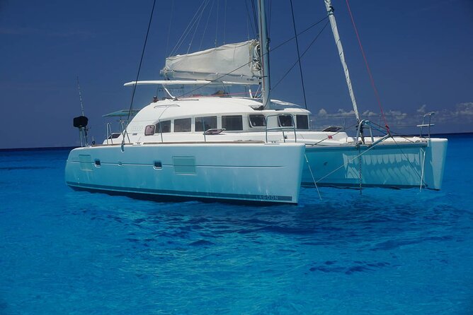 5-Hour Private 38 Luxury Catamaran 2-Stop Tour W/ Food, Open Bar & Snorkeling - The Sum Up