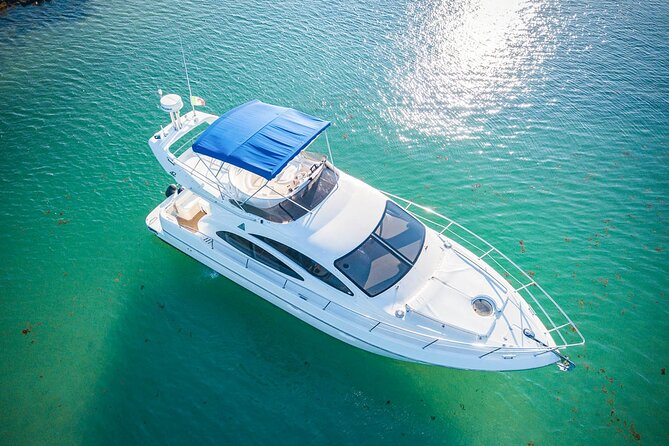 5-Hour Private 42 Azimut Yacht 2-Stop Tour W/ Food, Open Bar & Snorkeling - Boarding at Puerto Aventuras Marina