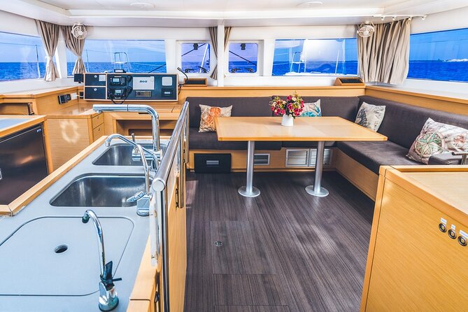 5-Hour Private 45 Luxury Catamaran 2-Stop Tour W/ Food, Open Bar & Snorkeling - The Sum Up