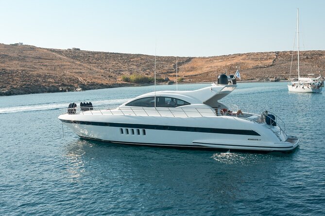 8 Hour Private Yacht Cruise in Delos Rhenia Mykonos Mangusta 72 - Inclusions