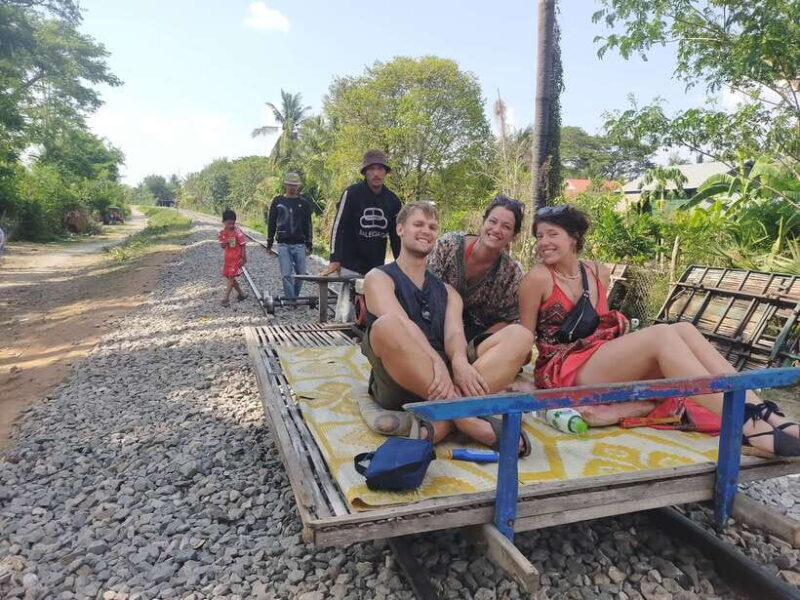 A Day TukTuk Handicrafts Bambootrain Killing&BatCaves,Sunset - Refreshing with Rice Wine and Traditional Crafts