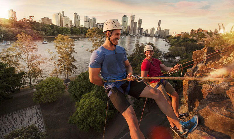 Abseil Brisbanes Kangaroo Point Cliffs - The view is part of the payoff