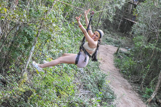 Adrenaline Day in Cancun, Atvs, Ziplines and Cenote Experience in the Best Park! - Ziplines: Soar Through the Canopy