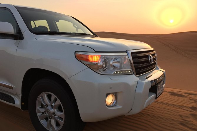 Afternoon 4X4 Dubai Desert Safari With BBQ Dinner - Thrilling Sand Dune Ride and Sunset Viewing