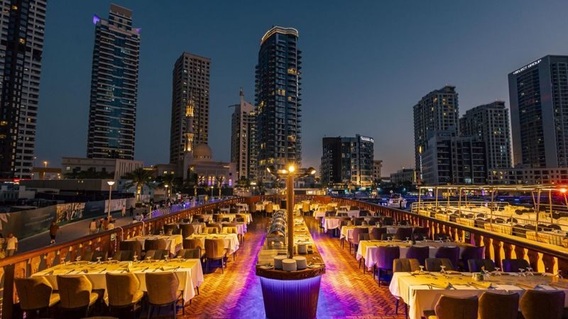 Alexandra Dhow dinner cruise in Dubai - The Marina looks different from the water