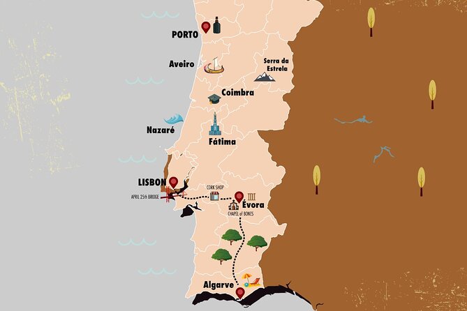 Algarve to Lisbon With Stop at Évora, Bones Chapel and Cork Factory - Overview of the Algarve to Lisbon Tour