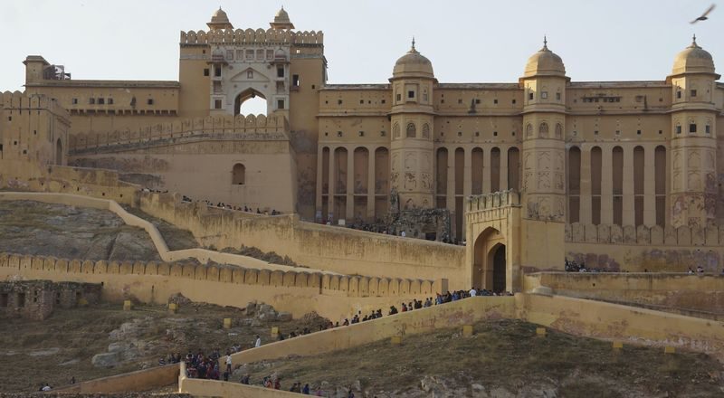 Amber Fort Ticket with Optional Guide - Reaching the fort above Maota Lake