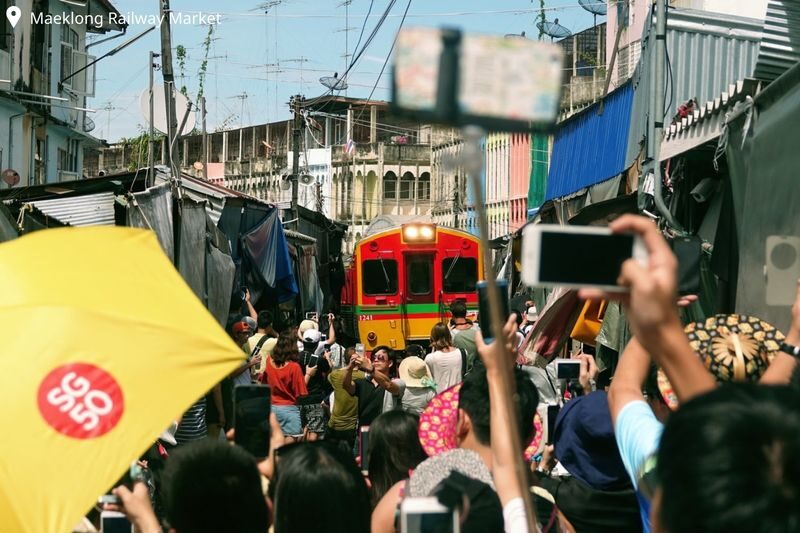 Amphawa Floating Market, Maeklong Railway, Fireflies Tour by AK Go - The Maeklong train makes the morning