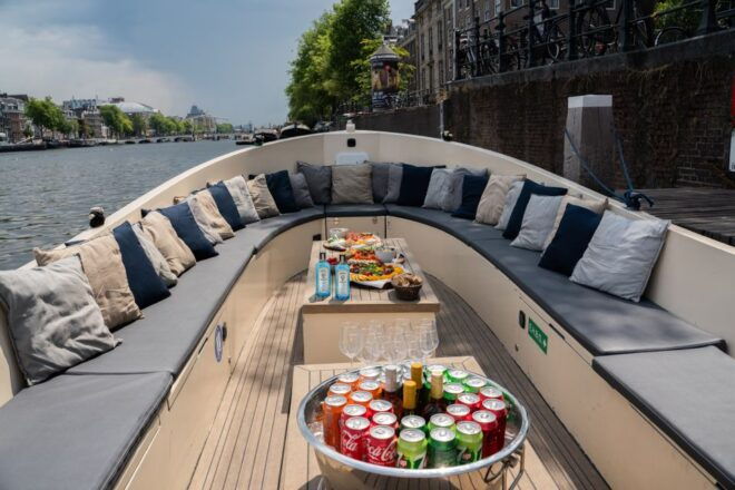 Amsterdam: German Guided Open Boat Cruise With Bar Onboard - Full Description