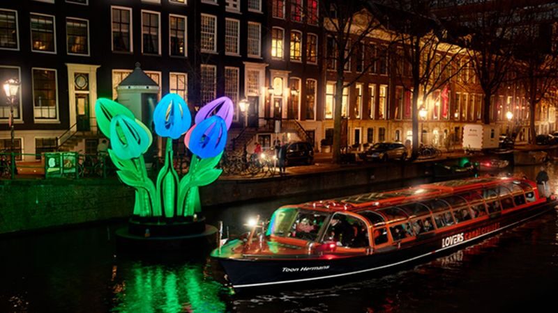 Amsterdam Light Festival 2026 - 2027 | Lovers Canal Cruise Amsterdam - Oosterdok: The Sun and the final artwork