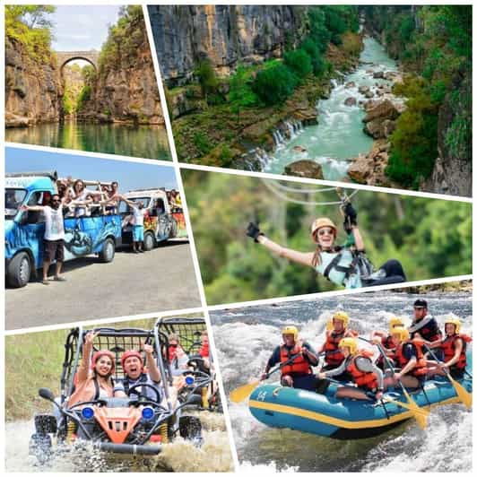 Antalya: 4 in 1 Rafting, Zipline, Jeep, Buggy&Quad Safari - Adventure Activities Included