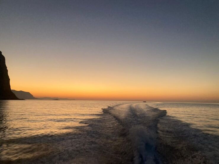 Aperitif on a Boat at Sunset at the Grotta Della Regina - Experience the Stunning Sunset Views