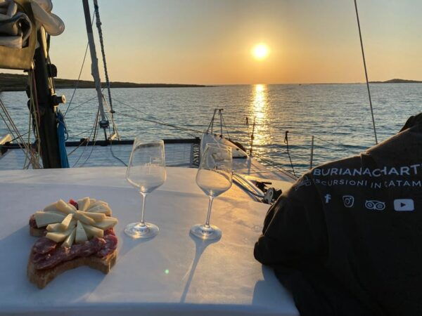Aperitifs at Sunset on the Asinara Stintino Catamaran - Swimming and Sea Stops