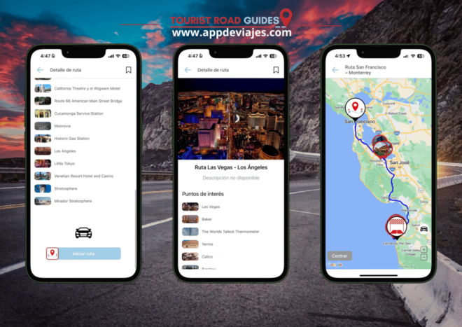 App Audio Guide Routes West Coast United States - Desert and Sierra Route