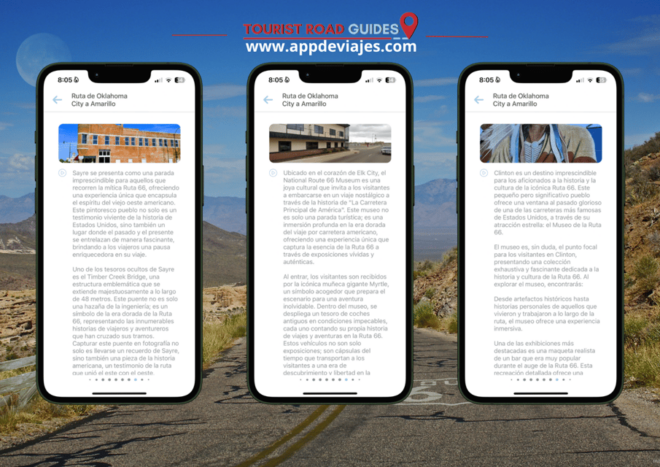 App Self-Drived Road Route 66 Oklahoma a Amarillo - Customizing Your Route