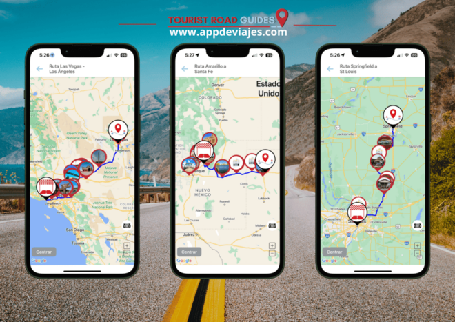 App Self-Drived Road Route 66 Santa Fe - Las Vegas - Changing Landscapes