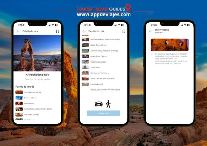 App Self-Guided Road Routes Archs National Park - Booking Details