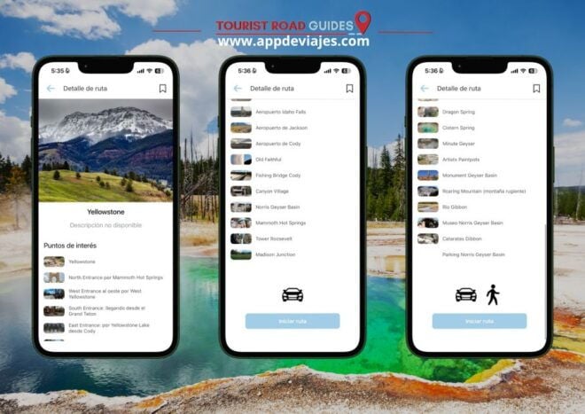 App Self-Guided Road Routes Yellowstone - Madison Junction Road Stops