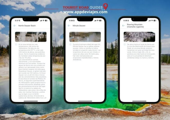 App Self-Guided Road Routes Yellowstone - Mud Volcano Area Exploration