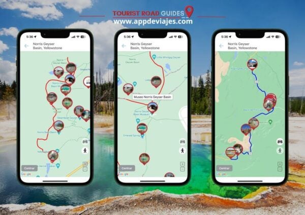 App Self-Guided Road Routes Yellowstone - Fishing Bridge Route Points
