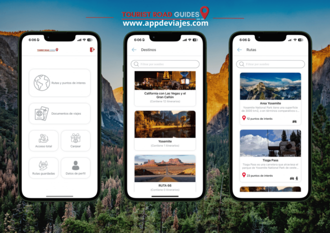 App Self-Guided Road Routes Yosemite National Park - Scenic Viewpoints and Vistas