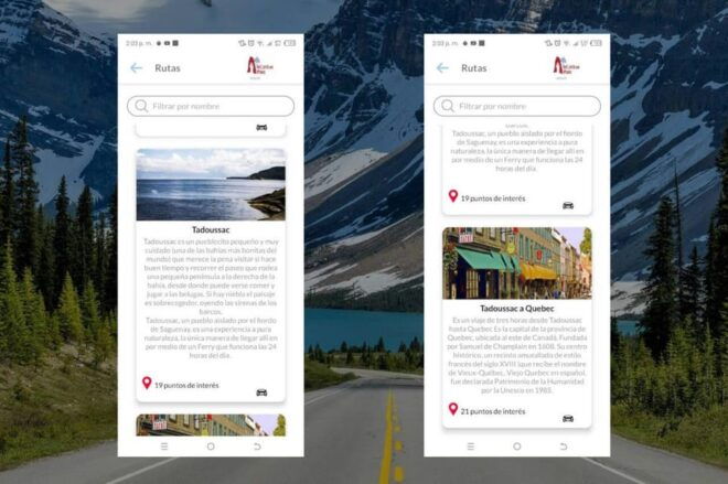 App Self-Guided Routes on Roads in Eastern Canada - Customizable Routes and Web Panel