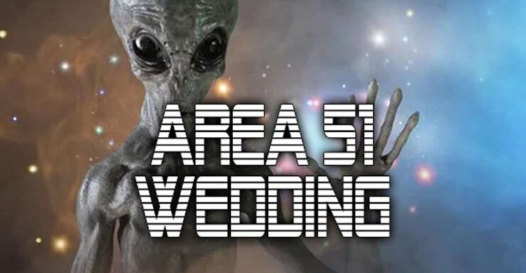 Area 51 Alien Wedding Ceremony or Vow Renewal Photography - Immersive Area 51 / Alien Scenery