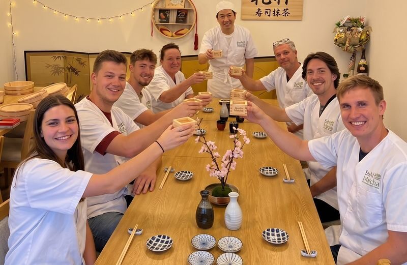 Asakusa Tokyo Sushi Making Class: Sake Barrel Toast & Whisk Matcha - Roll maki, then shape Edomae nigiri