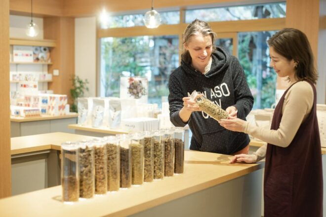 Aso: Monzenmachi Walking Tour With Spring Water and Herb Tea - Tour Flow