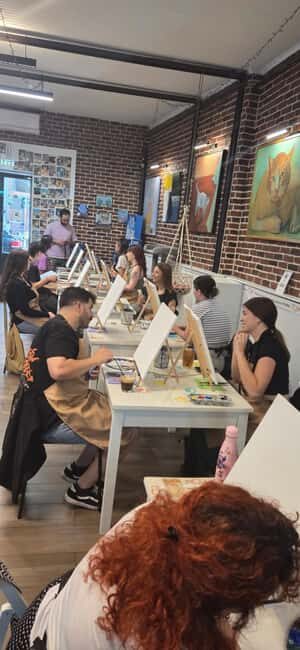 Athens: Cat Café Paint & Sip Experience - Supporting a Good Cause