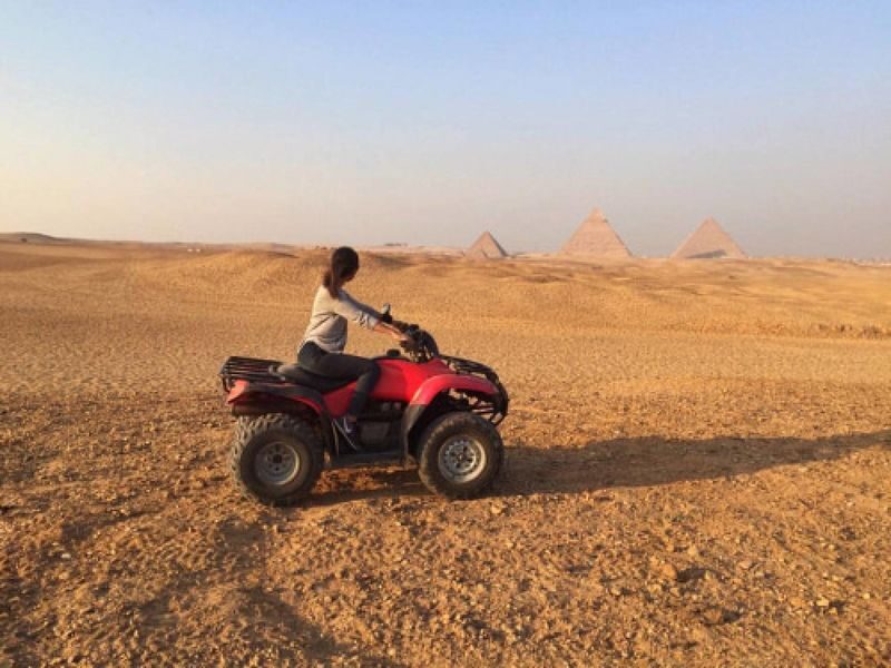 ATV Quad Bike Ride at Giza Pyramids - Riding with the pyramids in view