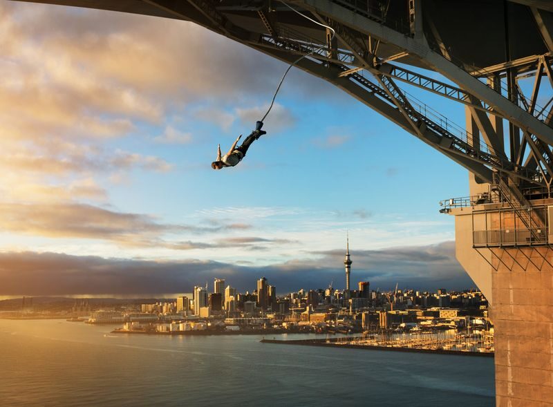 Auckland Bridge Bungy Experience - The bridge walk sets up the jump