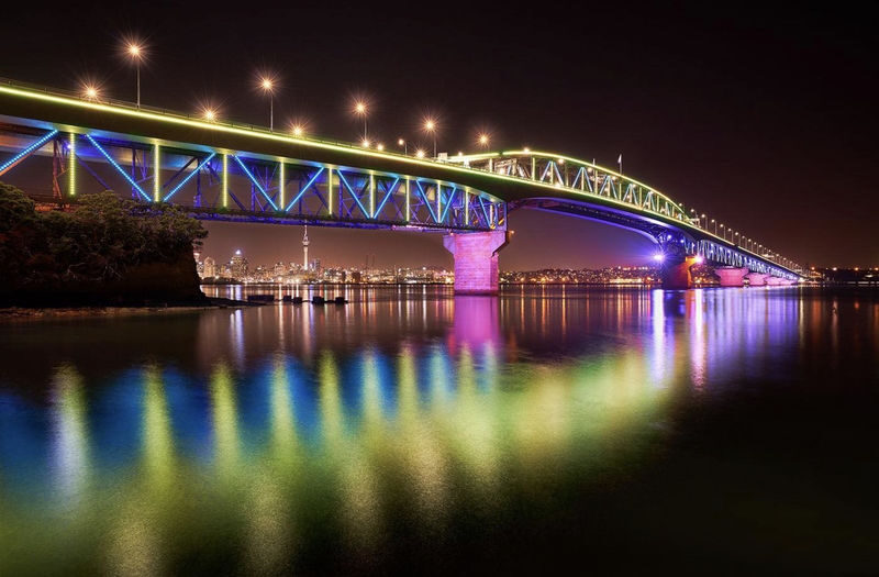 Auckland Night Lights Cruise with Welcome Drink & Canapes - Under Auckland Harbour Bridge