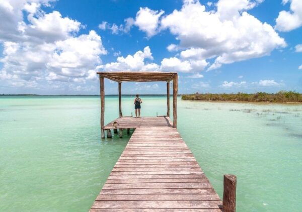 Bacalar: Explore the 7 Colors Lagoon in a Pontoon Ride - Panoramic View of San Felipe Fort