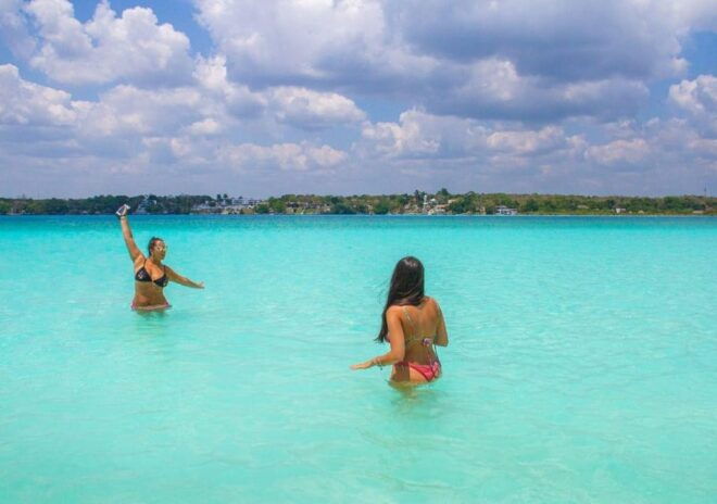 Bacalar Lagoon: Pontoon Adventure, Cenote Swim and Lunch - Swim in Cenote Azul