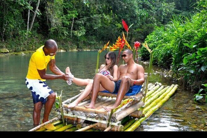 Bamboo rafting with Limestone Foot Massage free rum taste - The Sum Up