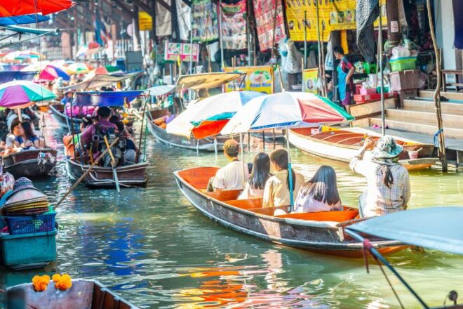 Bangkok: Damnoen Saduak, Train Market & Mahanakhon Day Trip - Full Description