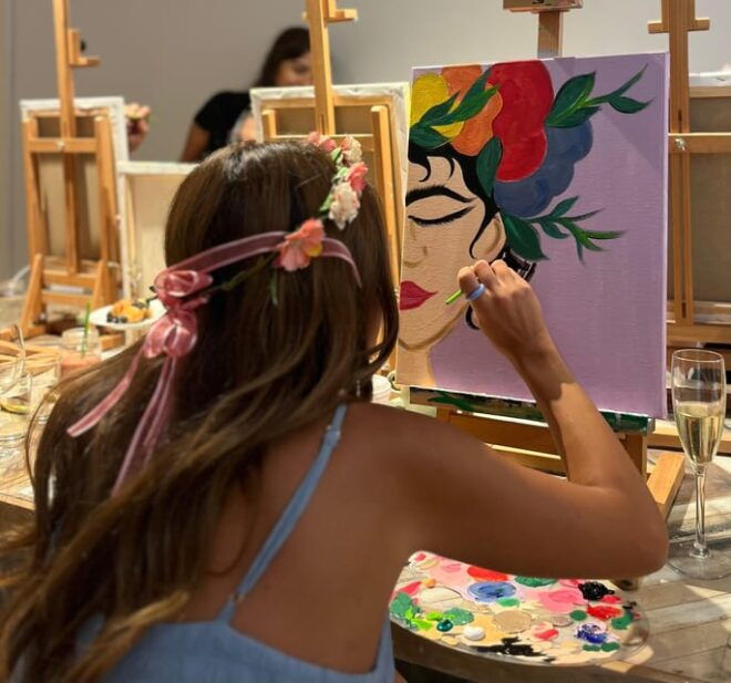 Barcelona: a Creative Experience, With Wine! Sip&Paint - Workshop Details