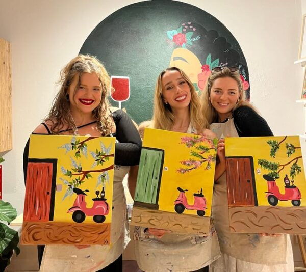 Barcelona: a Creative Experience, With Wine! Sip&Paint - Location and Languages